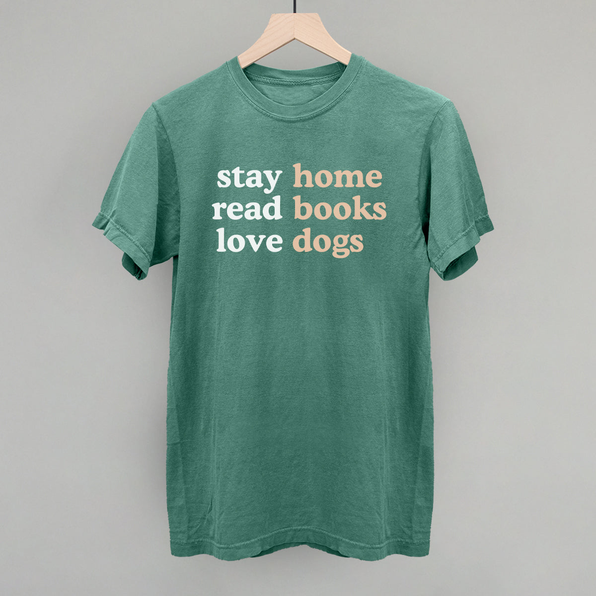 Comfort Colors Stay Home Read Books T-Shirt - Retro Bookish Dog Lover Tee