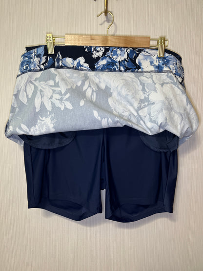 S.C. & Co. Blue Floral Skort XL