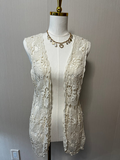 Living Doll LA Lace Crochet Vest NWT