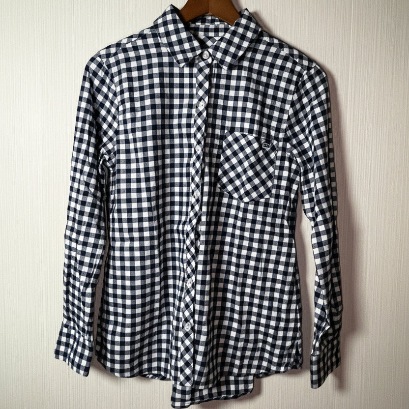VINEYARD VINES Cotton Tie-Cuff Split-Neck Gingham Flannel