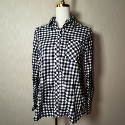 VINEYARD VINES Cotton Tie-Cuff Split-Neck Gingham Flannel