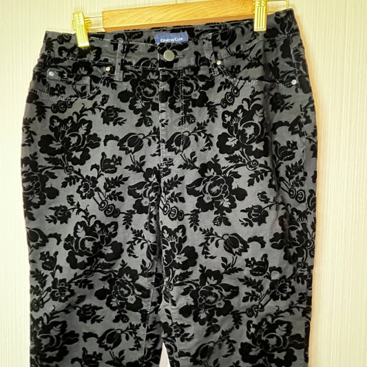 CHARTER CLUB "Lexington Straight" Velvet Damask Burnout Trousers