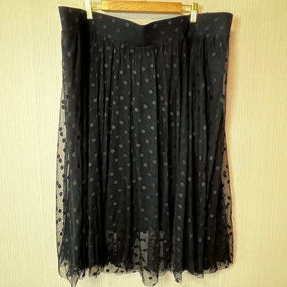 TORRID Black Polka Dot Mesh Overlay Maxi Skirt