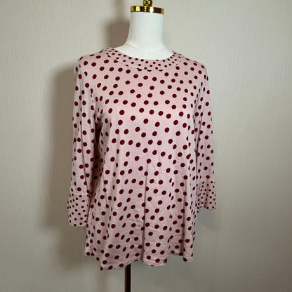 BODEN Cotton 3/4 Flared Bell Sleeve Polka Dot Top