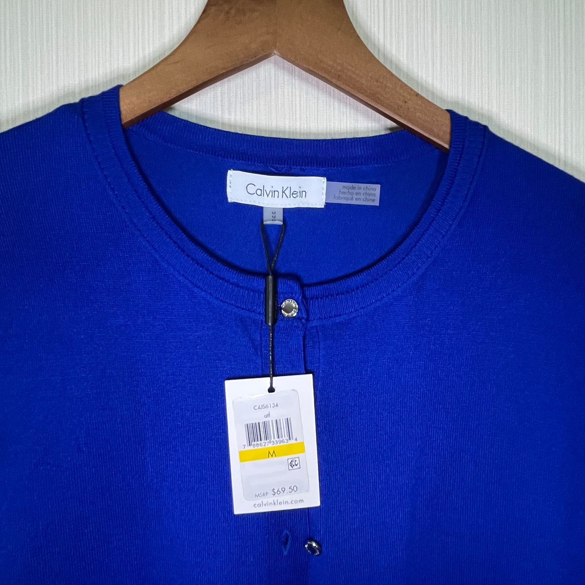 NWT CALVIN KLEIN Button-Front Rib-Knit Cardigan Sweater