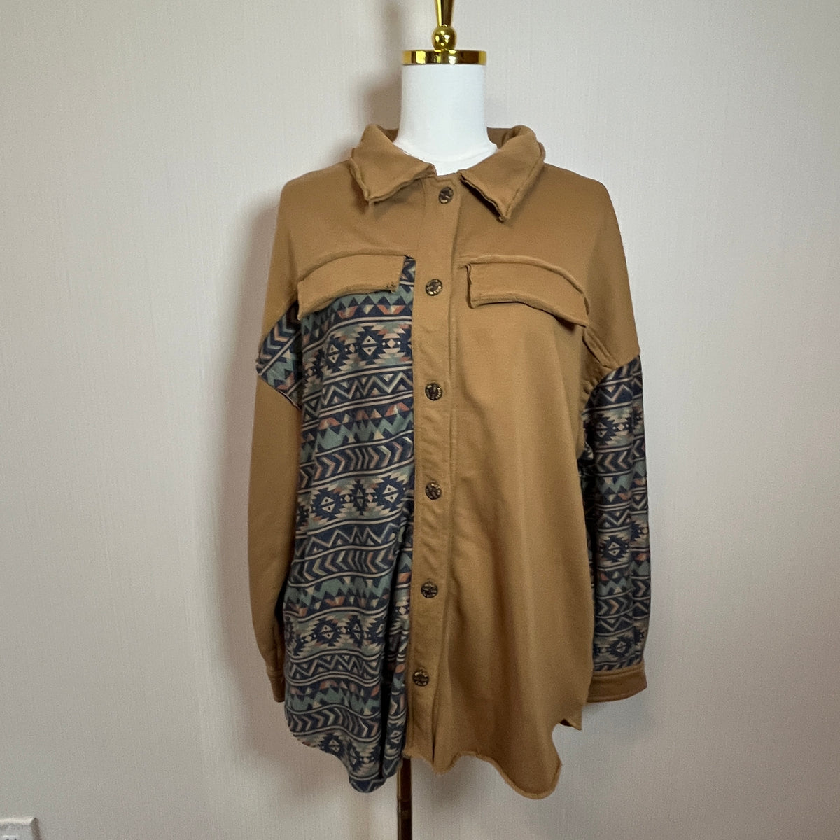Miss Me Aztec Shacket Large