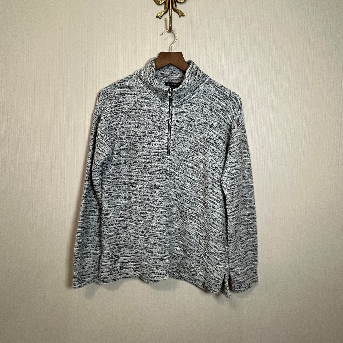 J.CREW MERCANTILE Marled Half-Zip Pullover Sweater