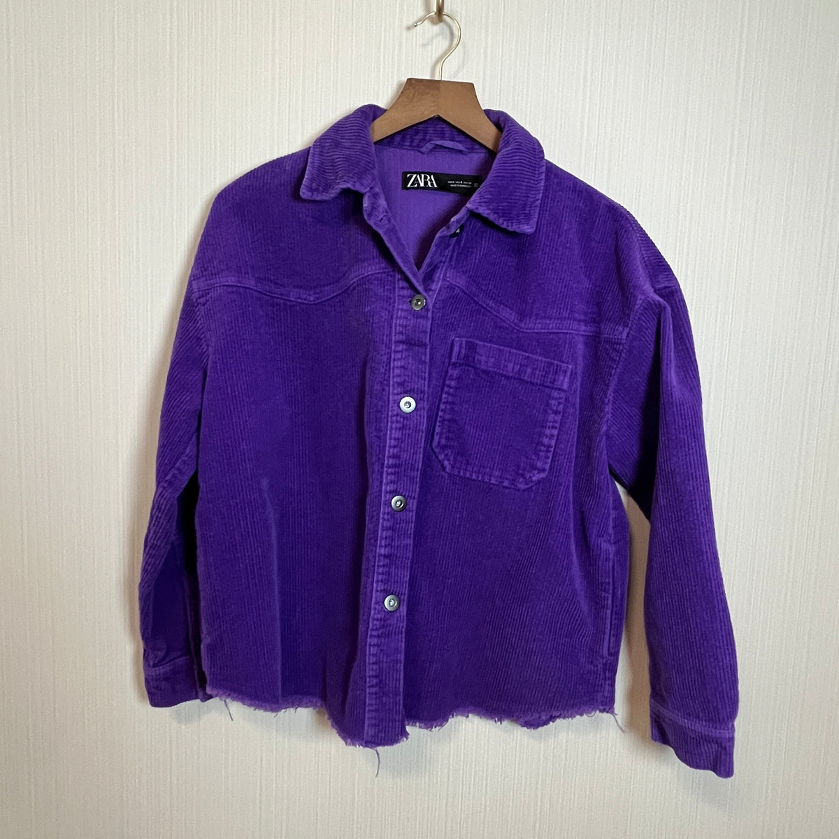 ZARA Oversized Wide-Wale Corduroy Button-Down Shacket