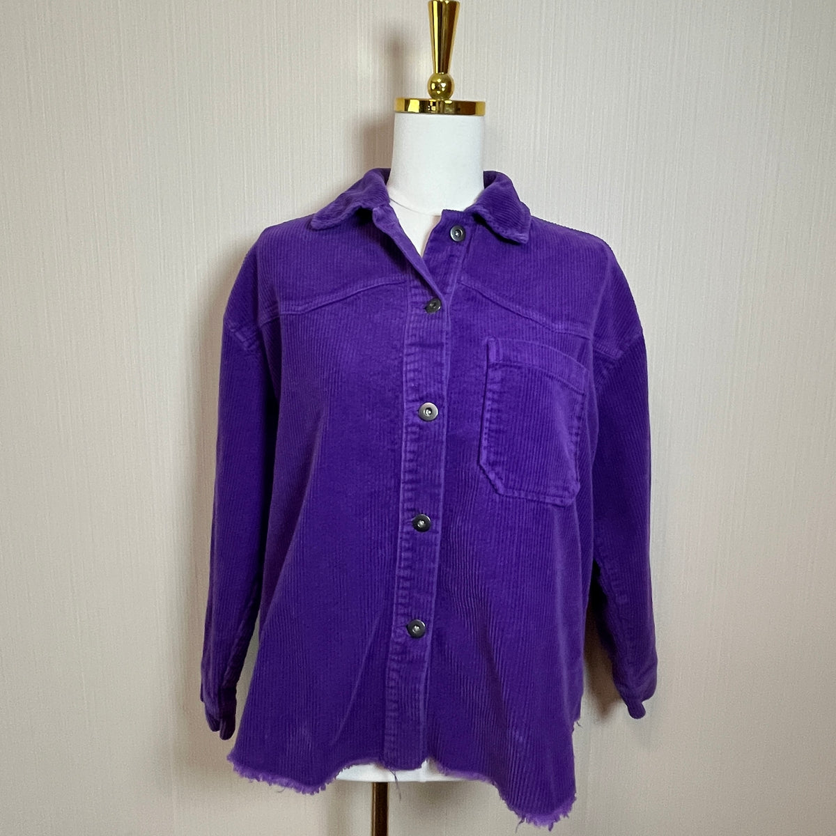 ZARA Oversized Wide-Wale Corduroy Button-Down Shacket
