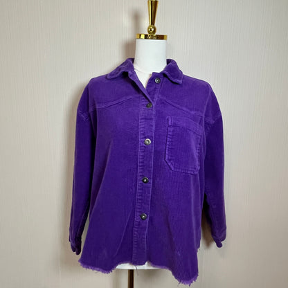 ZARA Oversized Wide-Wale Corduroy Button-Down Shacket