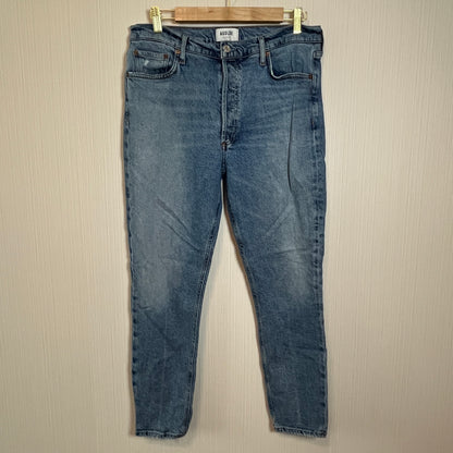 AGOLDE "Nico" High-Rise Slim Fit Jeans in Chronicle Wash