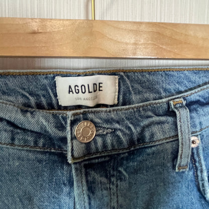 AGOLDE "Nico" High-Rise Slim Fit Jeans in Chronicle Wash