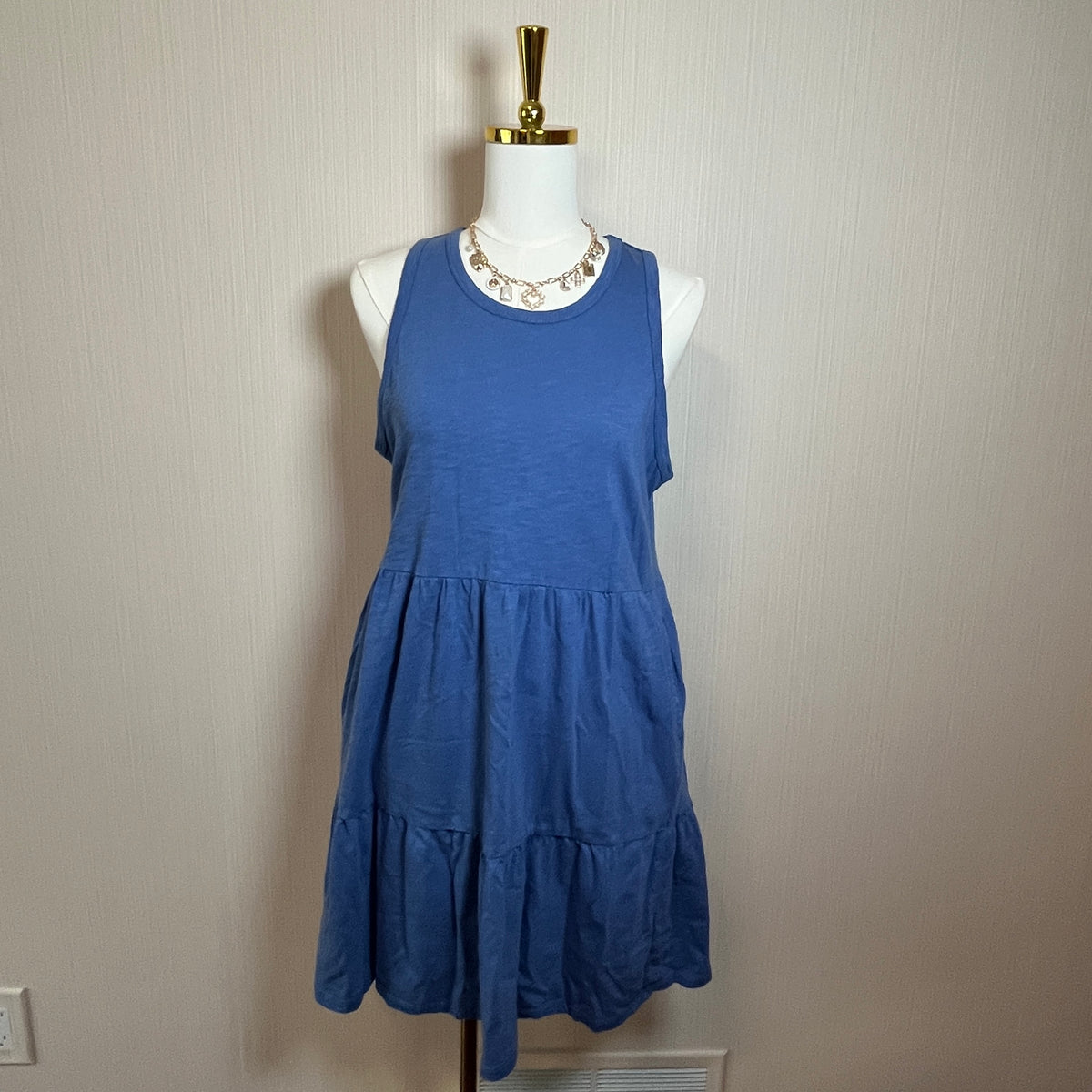 GAP Sleeveless Tiered Knit Tank Dress with Pockets