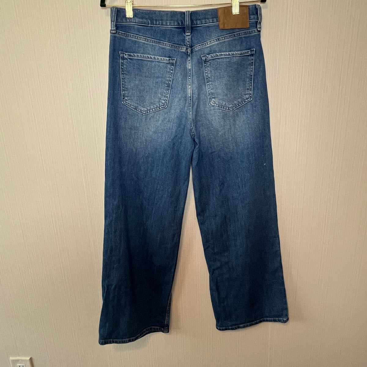 Banana Republic Icon Wide Leg Jeans Blue Denim High Rise Size 28 Petite