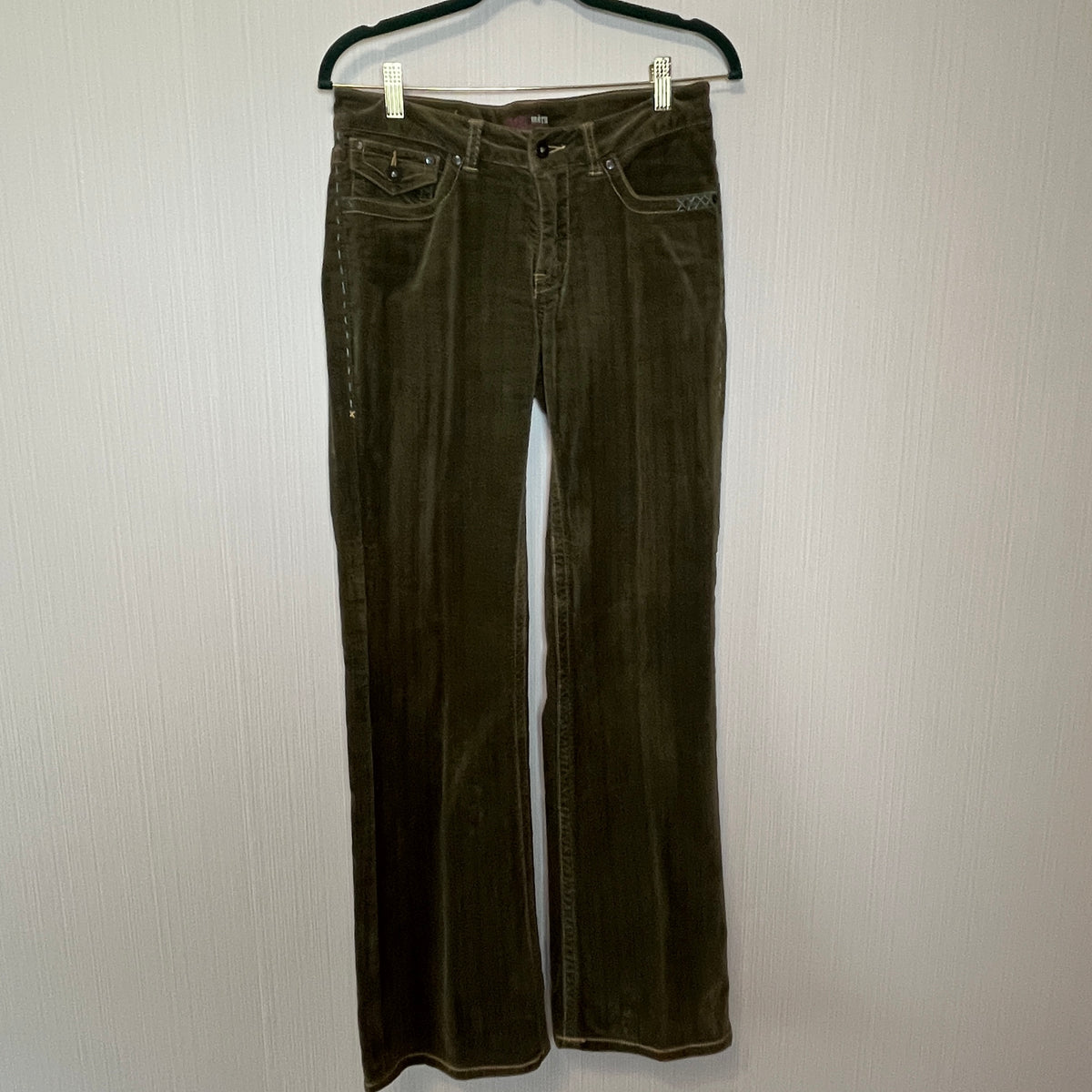 Worn Olive Green Corduroy Bootcut Pants Women’s Size 8