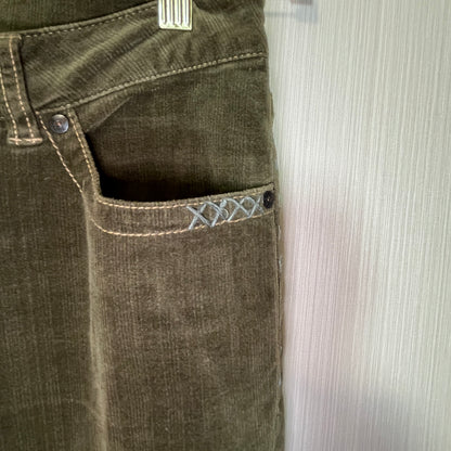 Worn Olive Green Corduroy Bootcut Pants Women’s Size 8