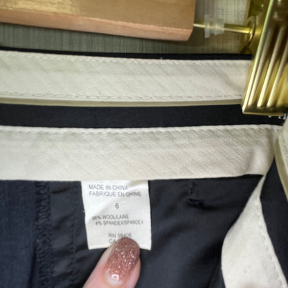 Theory Emery Navy Wool Blend Dress Trousers Women's Size 6 Tailored Pants