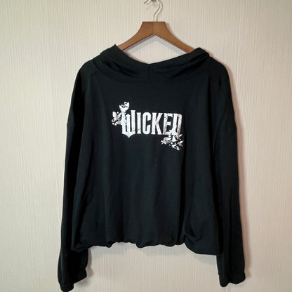 Universal Studios Wicked Black Cropped Hoodie Sweatshirt Women's 2XL