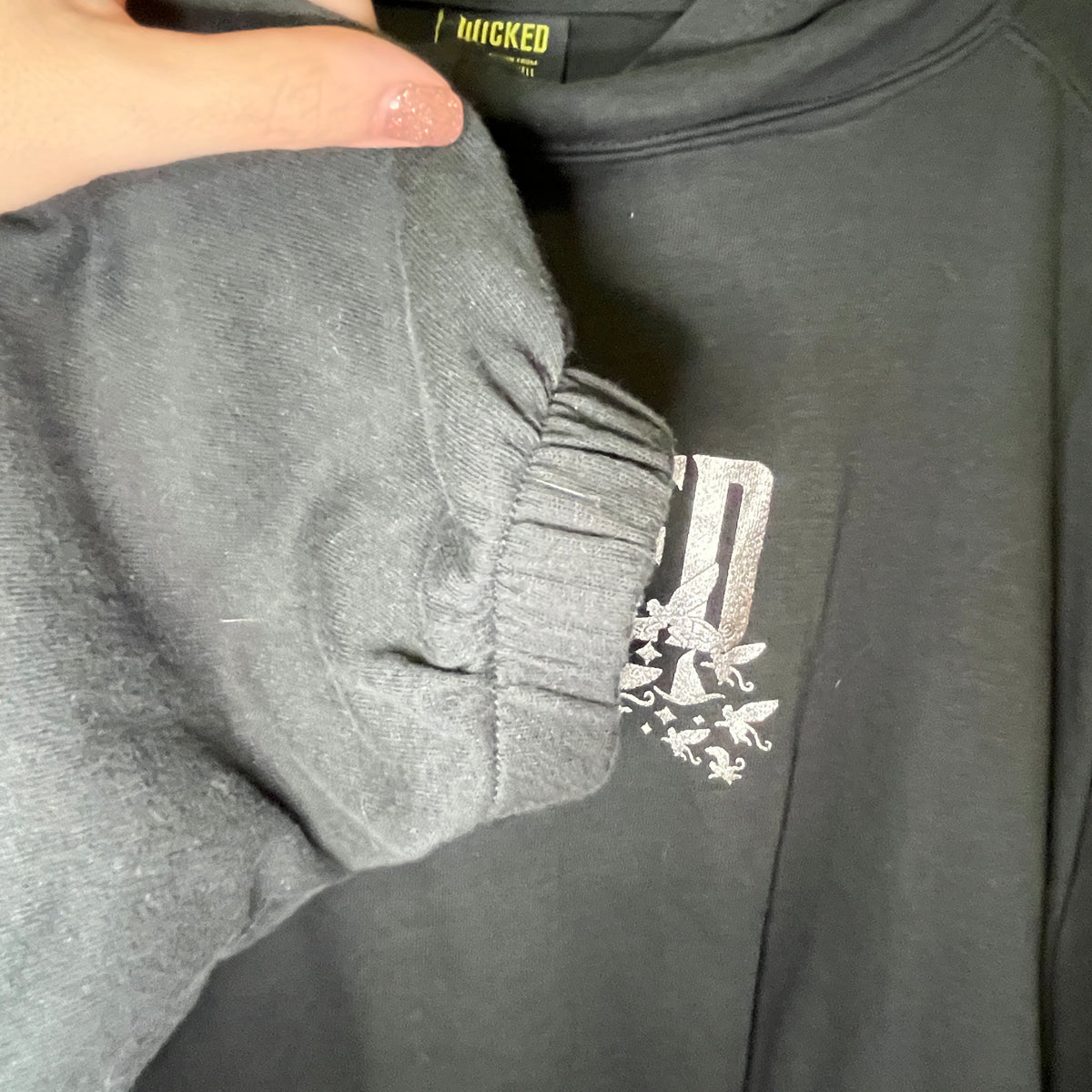 Universal Studios Wicked Black Cropped Hoodie Sweatshirt Women's 2XL