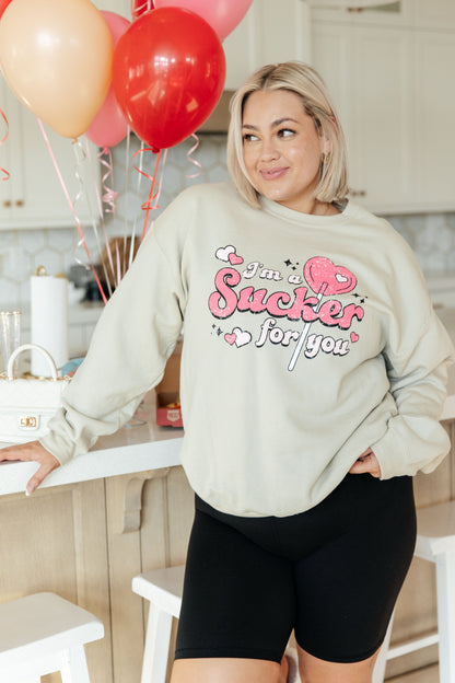 I'm A Sucker For You Valentine Pullover-Cute Valentine Sweatshirt
