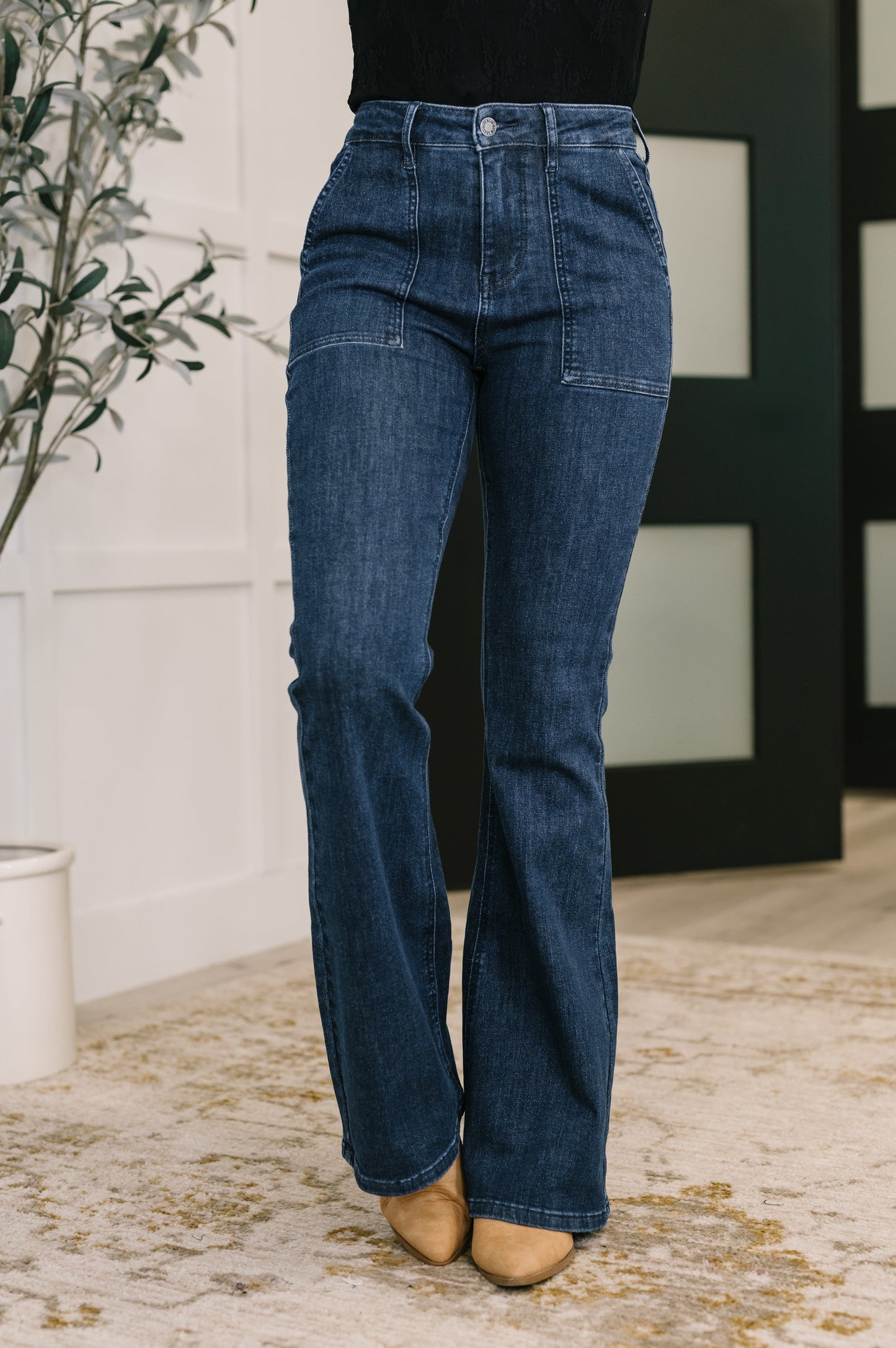 Jada High Waist Flare Jeans | Judy Blue Dark Wash Flare Denim
