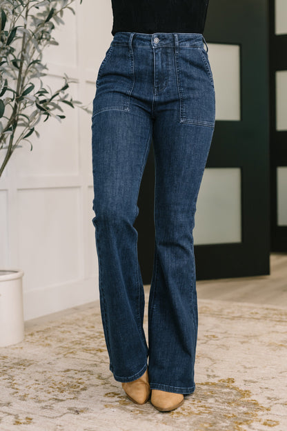 Jada High Waist Flare Jeans | Judy Blue Dark Wash Flare Denim