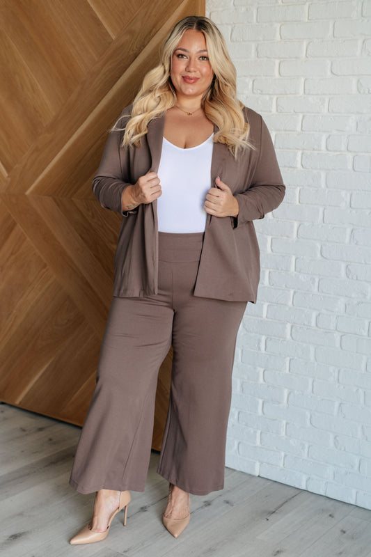 Magic Wide Leg Crop Pants – High Stretch Ponte Knit with Faux Welt Pocket