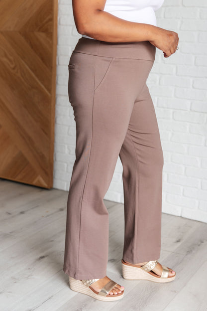 Magic Straight Leg Crop Pants – High Stretch Ponte Knit with Faux Welt Pocket