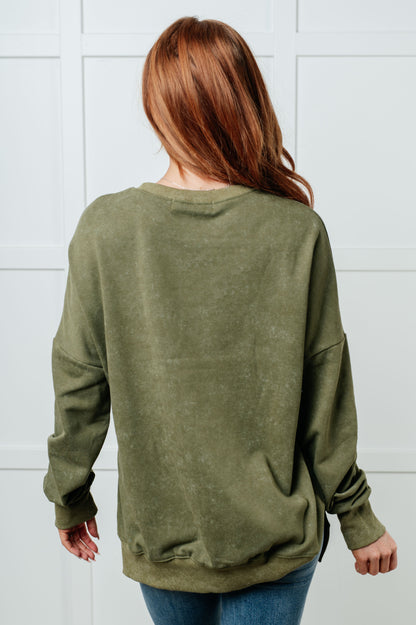 No Plain Jane Oversized Sweatshirt in Green | Mineral Wash French Terry Pullover