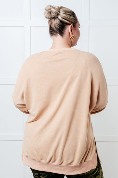 No Plain Jane Oversized Sweatshirt in Khaki | Mineral Wash French Terry Pullover