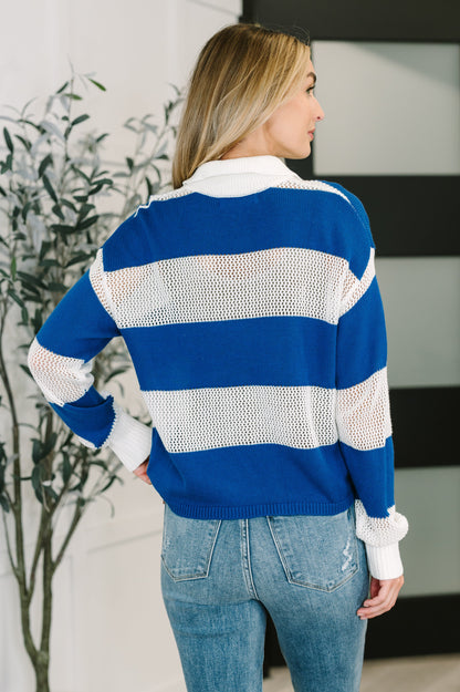 Oceanfront Stroll Button Henley | High Stretch Net Knit Women’s Pullover Top