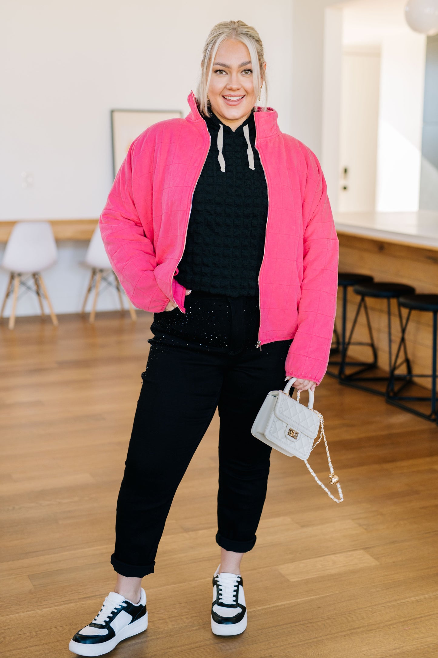 Quilted and Covered Mineral Wash Jacket | Mid-Weight Zip Front Quilted Coat