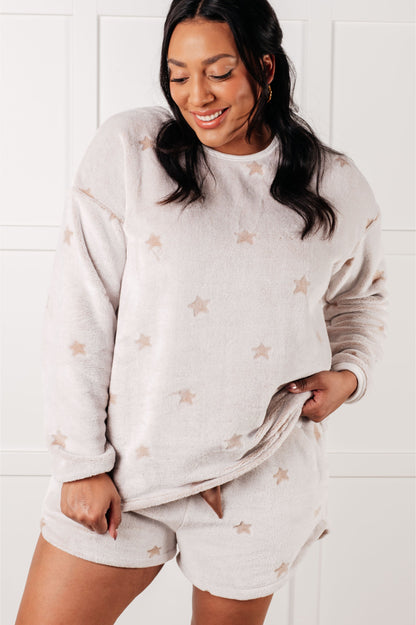 Stars at Night Loungewear Set | Faux Fur Embossed Star Matching Set with Pockets