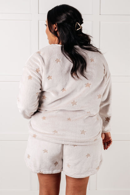 Stars at Night Loungewear Set | Faux Fur Embossed Star Matching Set with Pockets