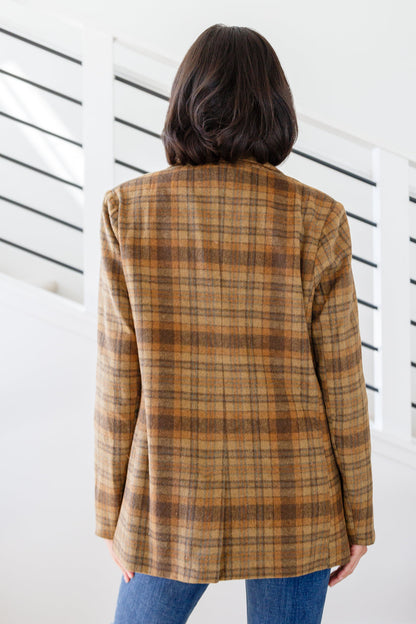 World Class Plaid Blazer – Single Button Closure with Notched Lapels