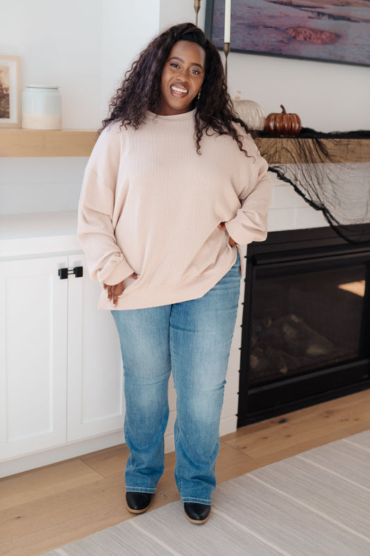 You Can Handle It Pullover- Ribbed Knit, Crew Neck, Super Soft Cream Sweater