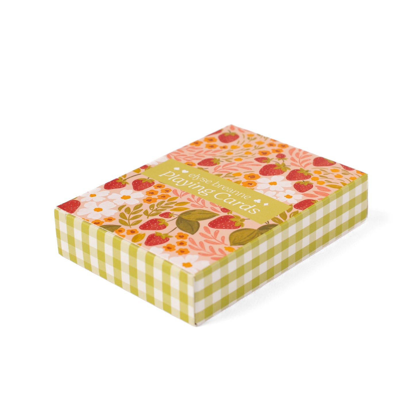 Strawberry Patch x Green Gingham Deck of Cards – Artistic 54-Card Playing Set
