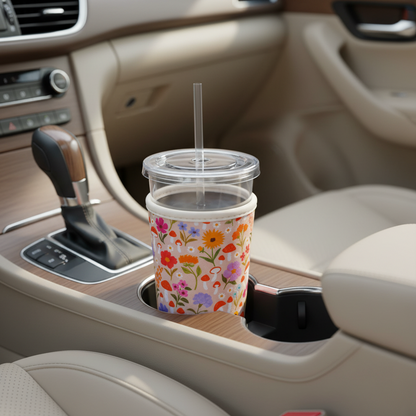 Mushroom Meadows Iced Coffee Sleeve – Neoprene Drink Koozie for To-Go Cups
