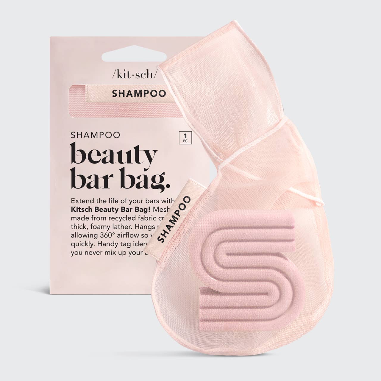 Shampoo Beauty Bar Bag – Blush | Eco-Friendly Mesh Travel Bag for Solid Shampoo Bars