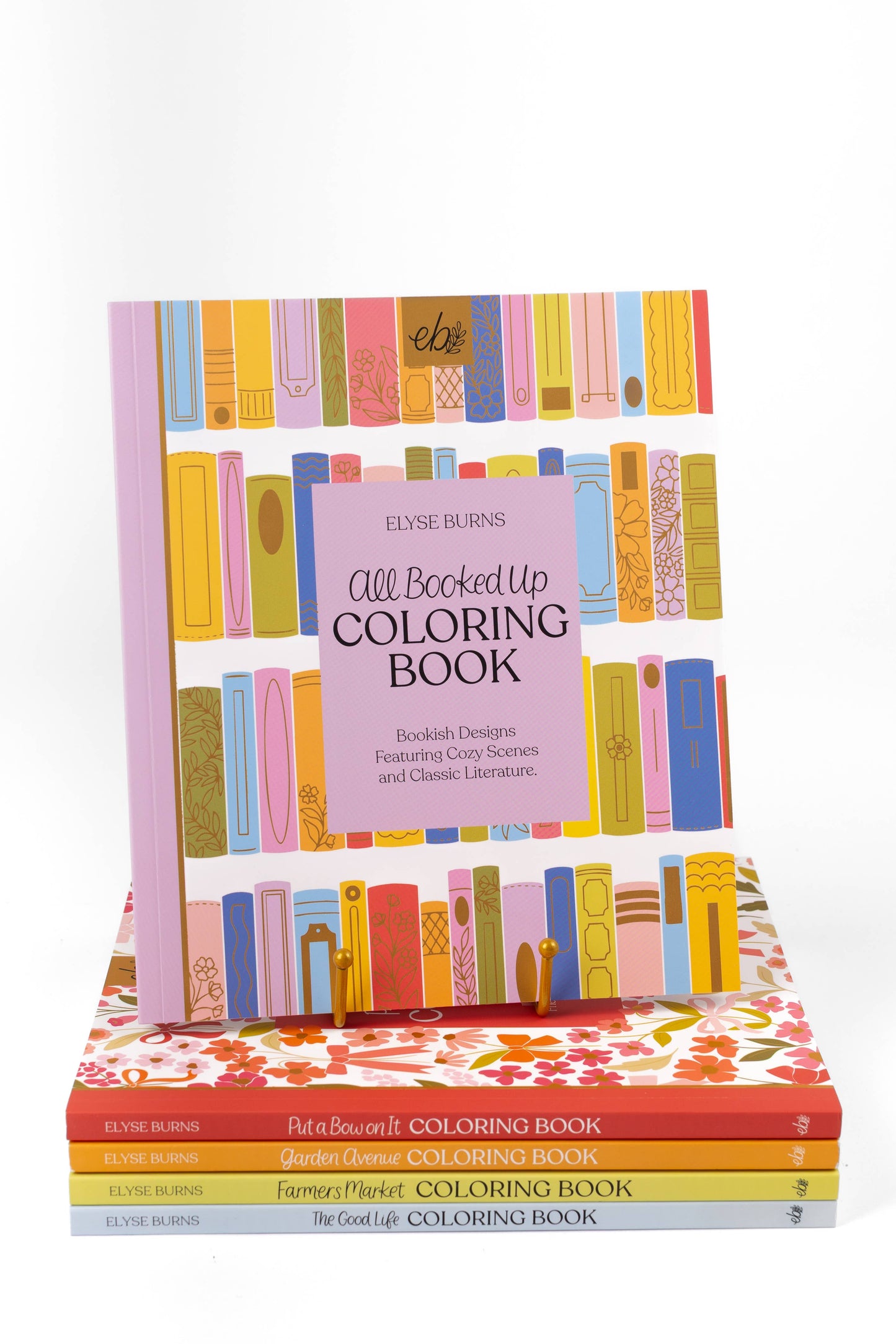 All Booked Up Coloring Book – Bookish & Reading Themed Designs by Elyse Breanne