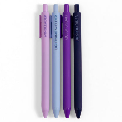 Riders Quadrant Gel Pen Set, Fourth Wing Inspired Romantasy 4-Pack