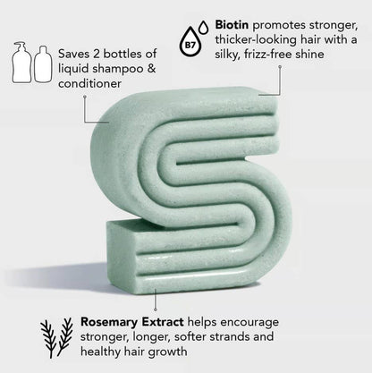 Rosemary & Biotin Volumizing Solid Shampoo Bar – Strengthening & Thickening Hair Care | Vegan, Plastic-Free, Made in USA
