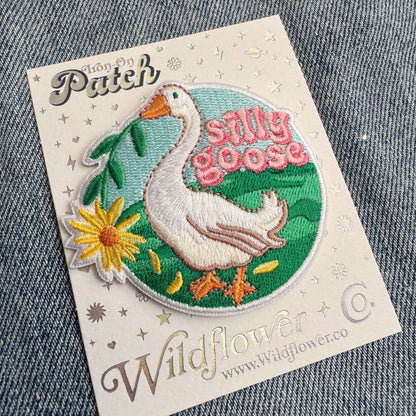 Silly Goose Iron-On Patch – Coquette Pastel Embroidered Patch