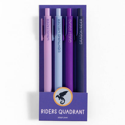 Riders Quadrant Gel Pen Set, Fourth Wing Inspired Romantasy 4-Pack