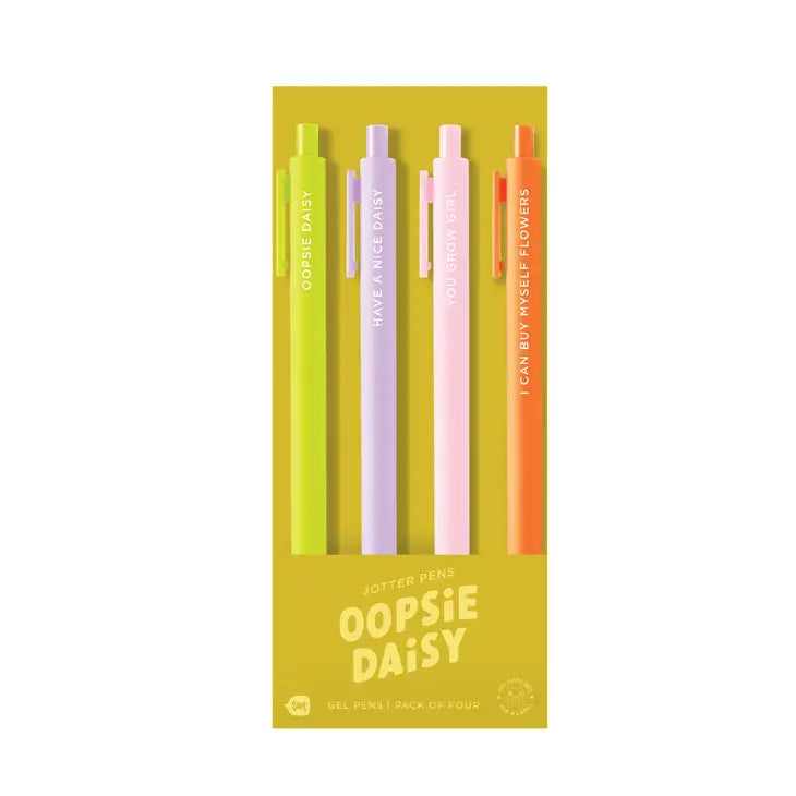 Vibrant Jotter Pen Set with Playful Sayings, Smooth Gel Ink, and Trendy Appeal
