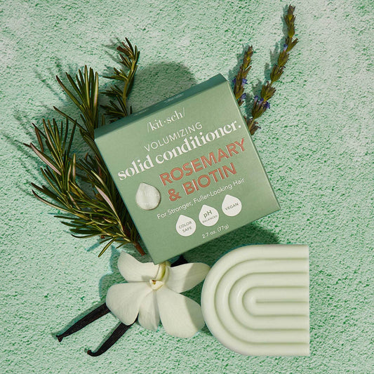 Rosemary & Biotin Volumizing Solid Conditioner Bar – Thickening Hair Treatment for Fine Hair | Vegan, Plastic-Free, Made in USA