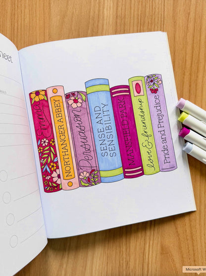 All Booked Up Coloring Book – Bookish & Reading Themed Designs by Elyse Breanne