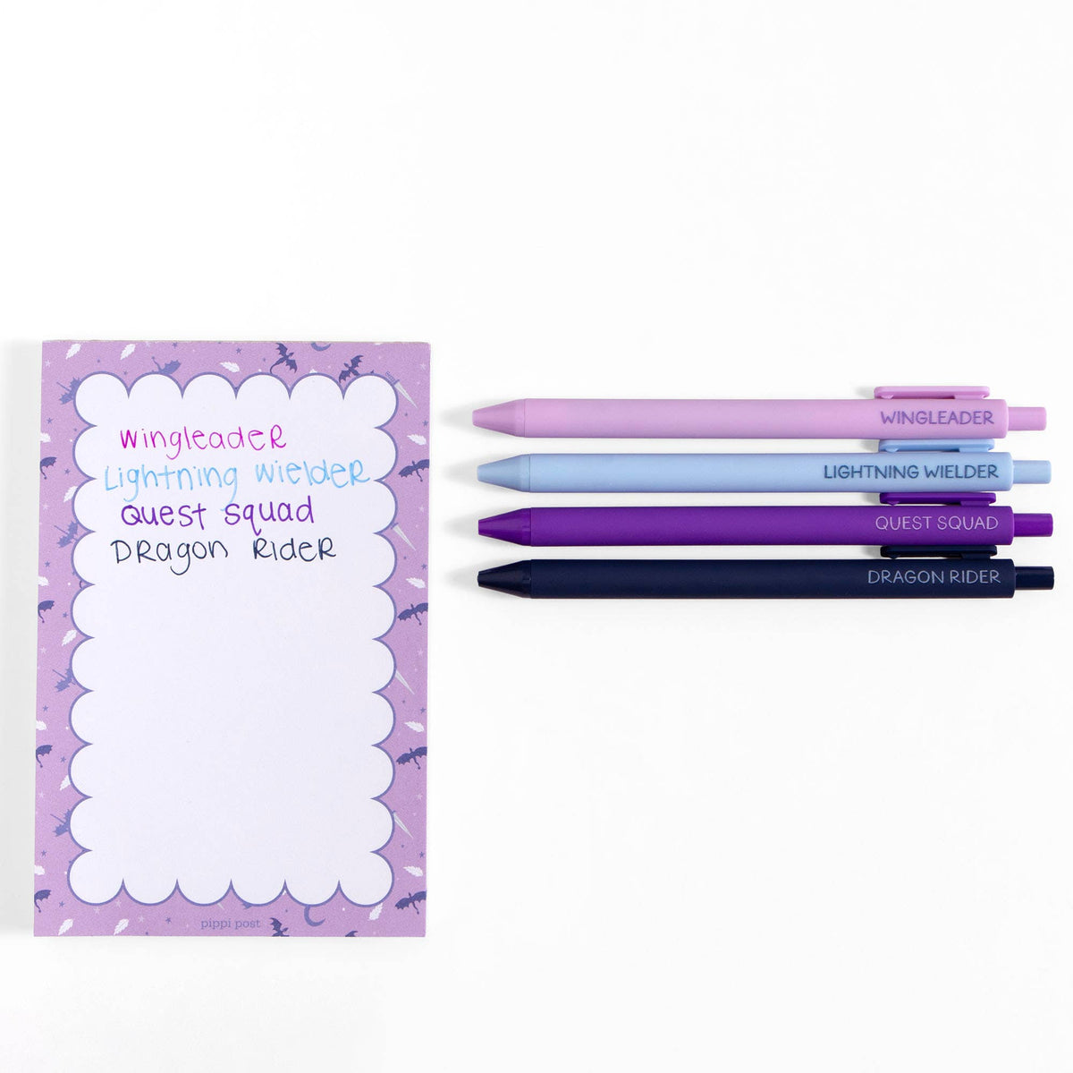 Riders Quadrant Gel Pen Set, Fourth Wing Inspired Romantasy 4-Pack