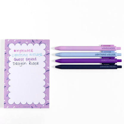 Riders Quadrant Gel Pen Set, Fourth Wing Inspired Romantasy 4-Pack