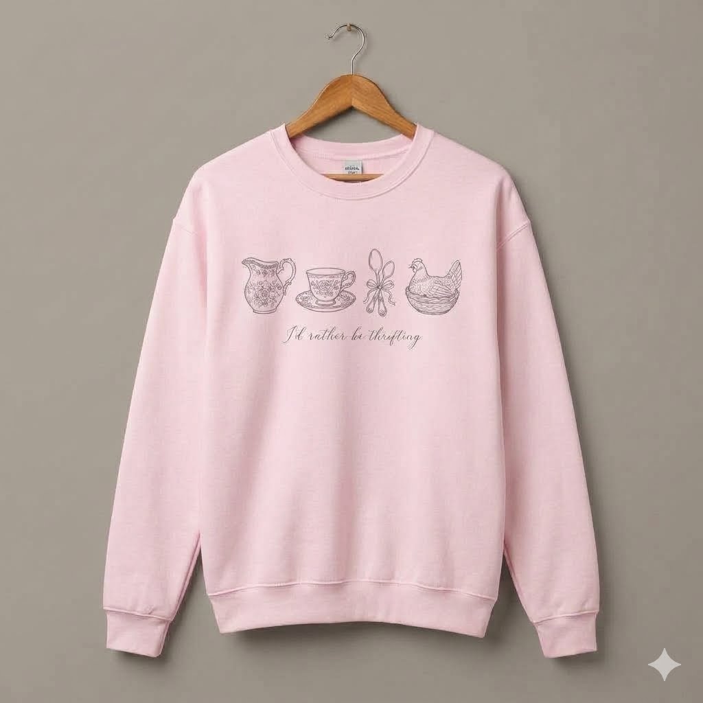 Vintage Vibe Thrifting Sweater - Retro Cottagecore Antique Lover Pullover